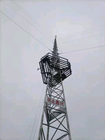Q235 Galvanized Angle Steel Mobile Cell Tower Peralatan Penyiaran TV Radio 4 Kaki